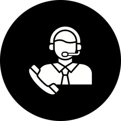 Customer Service Glyph Inverted Icon