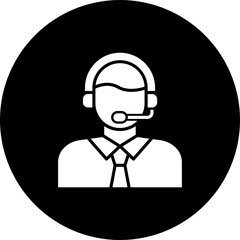 Customer Service Agent Glyph Inverted Icon