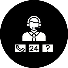 Call Center Glyph Inverted Icon