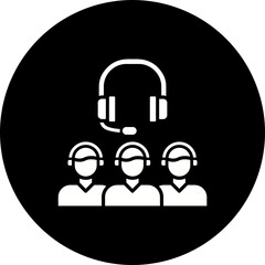 Call Center Agents Glyph Inverted Icon