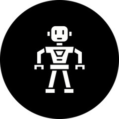 Robot Glyph Inverted Icon
