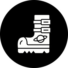 Space Boots Glyph Inverted Icon