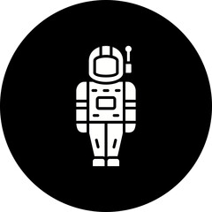 Space Suit Glyph Inverted Icon