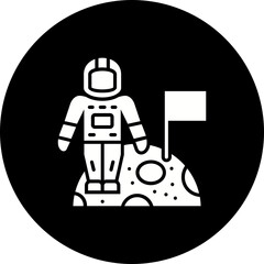 Moon Landing Glyph Inverted Icon