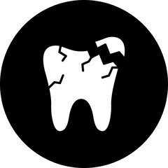 Broken Tooth Glyph Inverted Icon
