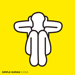 シンプルな人間のアイコンシリーズ,耳を塞ぐ人