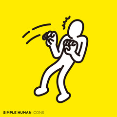 シンプルな人間のアイコンシリーズ,驚く人