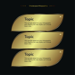 SET of golden Abstract business infographic, luxury option template gold, and premium Vector option illustration