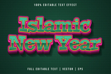 Islamic New Year Editable Text effect Cartoon Style