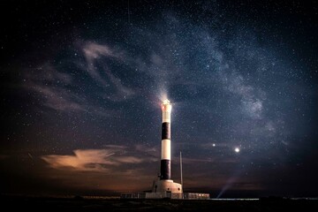 Dungeness Lighthouse at night