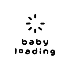Baby Loading Pregnant Marriage Wife Expectancy Illustration Icon Fun Cute Playful Motivation Black On Clear Background
