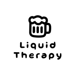 Liquid Therapy Beer Drink Illustration Icon Fun Cute Playful Motivation Black On Clear Background