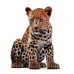 leopard on a transparent background For decorating projects easily. generative AI