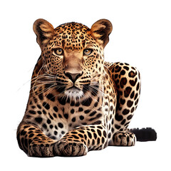 leopard on a transparent background For decorating projects easily. generative AI