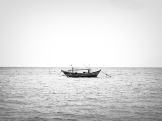 Naklejka premium Boat ready to catch ocean fish