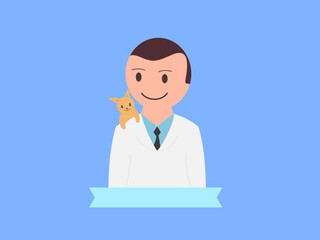 Fototapeta premium veterinary doctor flat design vector illustration
