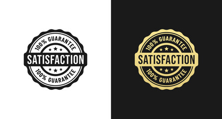 100% Satisfaction Guaranteed or 100% Satisfaction Label Vector Isolated in Flat Style. Best 100% Satisfaction Guaranteed Label Vector for product packaging. Elegant 100% Satisfaction Label Vector.
