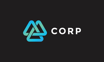 Triangle logo line connection minimalist modern special for business digital or corporate branding identity
