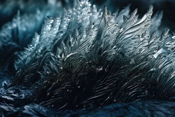 macro view of intricate ice crystals. Generative AI