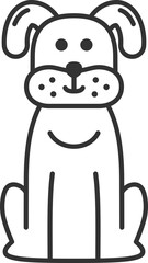 Sitting dog line icon