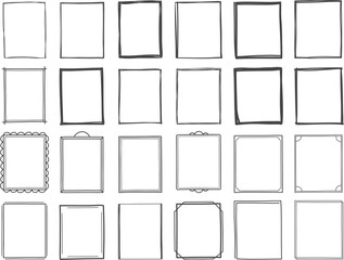 Set of handdrawn vertical frames