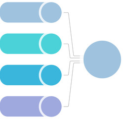 Obraz premium Infographic template with 4 elements with text and icons connected with the circle