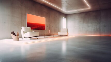 Fototapeta premium illuminated interior design wallpaper, industrial art background.