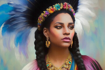 A portrait of an empowered African American woman. Generative AI