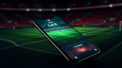 Watch a live sports event on your mobile device betting on football matches Generated AI
