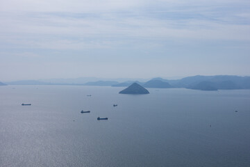 日本の岡山県倉敷市の王子が岳の美しい風景