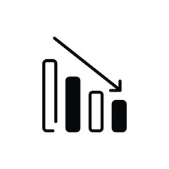 Lower Graph icon vector stock.