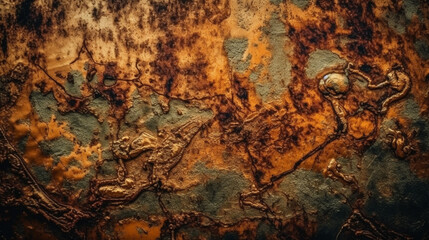 metal old grunge copper bronze rusty texture, Generated AI