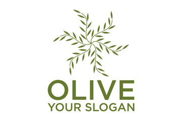 Naklejka premium creative leaf and olive oil logo design icon