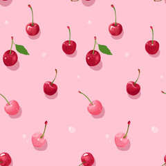 さくらんぼのシームレスなリピートパターン