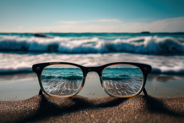 Sunglasses and Beach Generate Ai