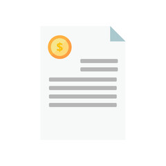 Statement report vector. A list of financial transactions on document. Finance and accounting concept. Flat illustration on white background.
