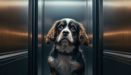 Dog in Elevator Generate Ai