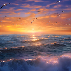 Obraz premium sunset over the sea