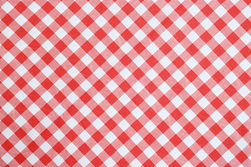 red white plaid tablecloth background - Powered by Adobe