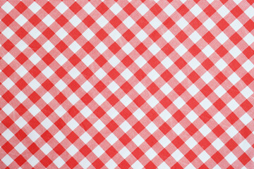 red white plaid tablecloth background