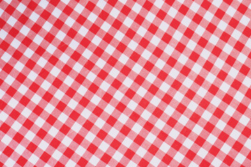 red white plaid tablecloth background