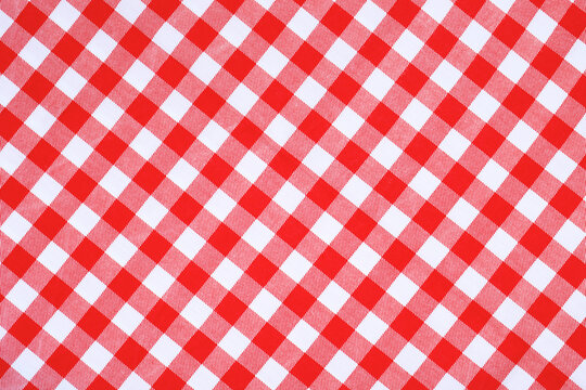 red white plaid tablecloth background - Powered by Adobe