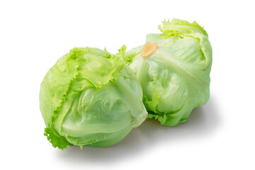 Fresh green lettuce isolated on white
