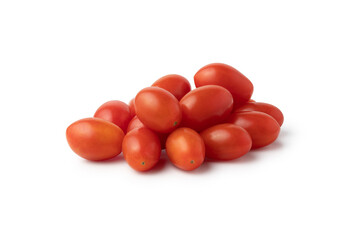 Heap of cherry tomatoes on white