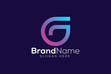 Monogram and Elegant letter G F logo design template
