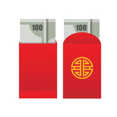 Angpao icon. Red envelopes icon isolated on background vector illustration.