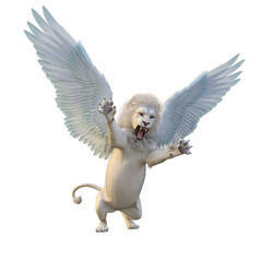 white winged lion fantasy creature