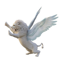 white winged lion fantasy creature