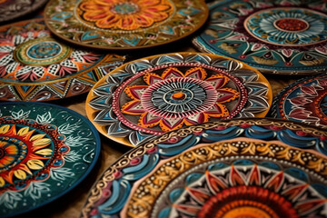 Fototapeta premium Mandalas in different colours and shapes