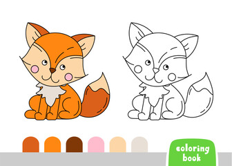 Coloring Book for Kids Fox Page for Books Magazines Vector Illustration Template